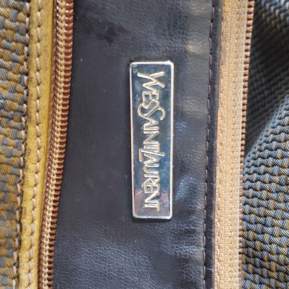 Yves Saint Laurent Top Knot Double Sided Shoulder Bag. 24" X 10" X1 0" (Triangle - Picture 2 of 9